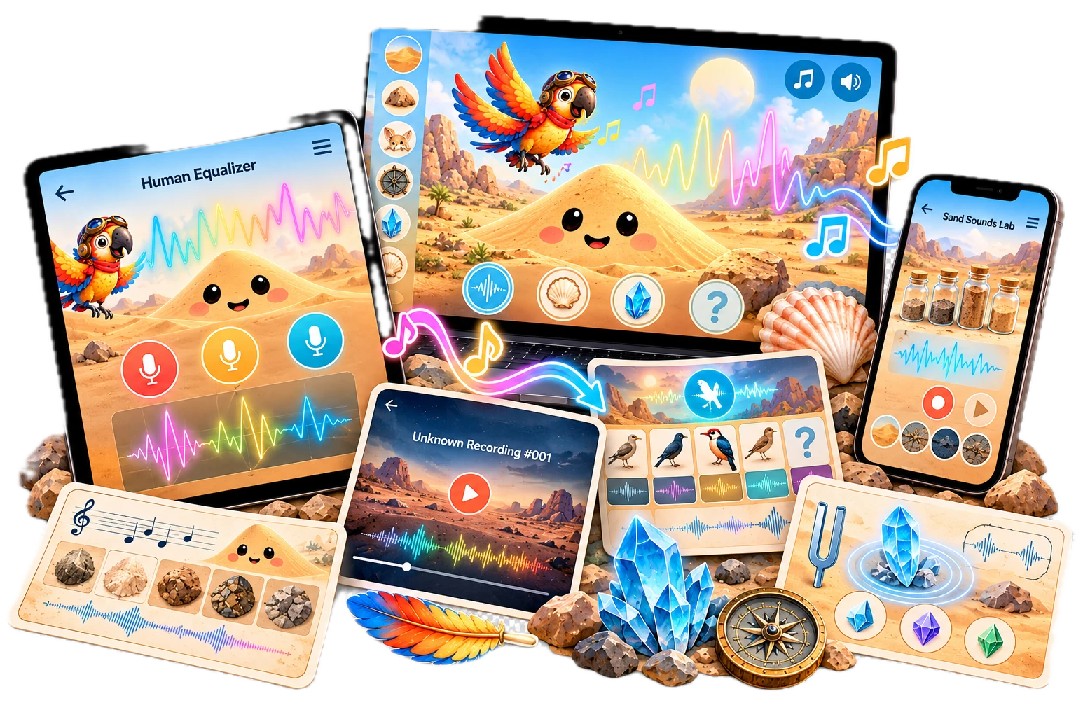Звуковые мини-игры и научные эксперименты